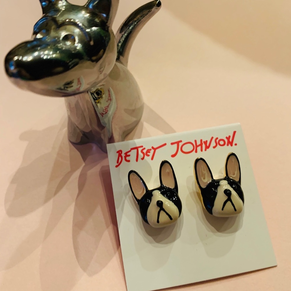 New Betsey Johnson Bulldog Earrings - Picture 7 of 11